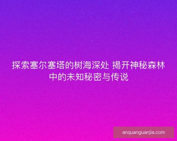 探索塞尔塞塔的树海深处 揭开神秘森林中的未知秘密与传说